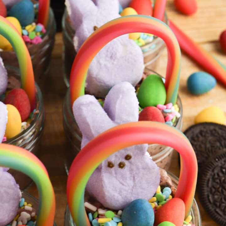 easter basket pudding cups