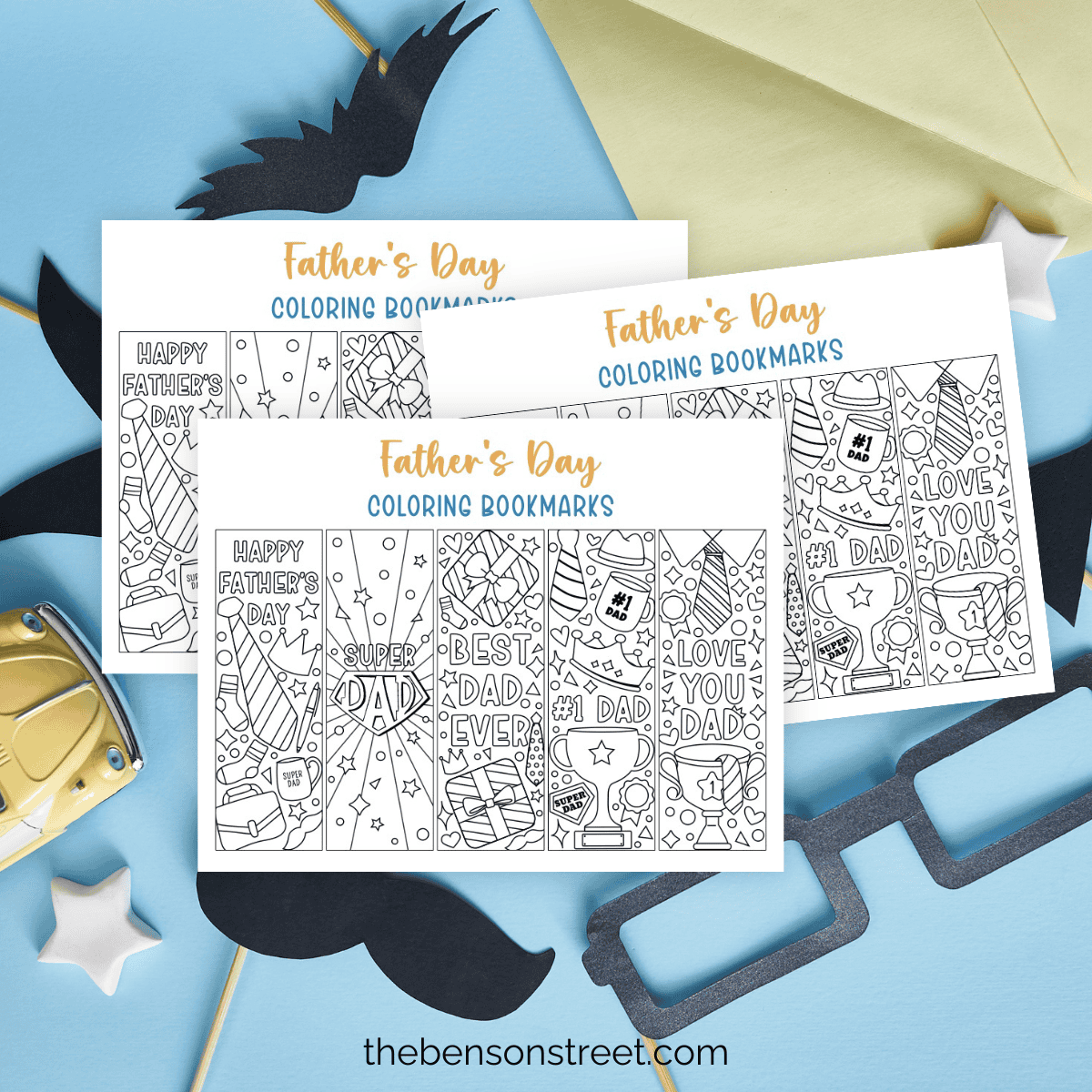 Image for Free Printable Father’s Day Coloring Bookmarks