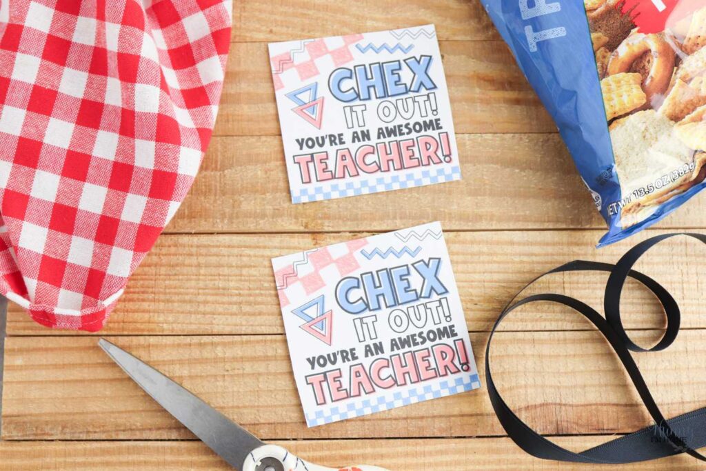 chex mix teacher gift tags