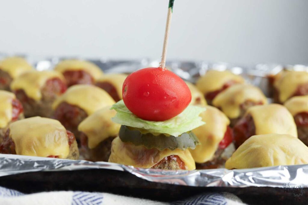 cheeseburger meatball appetizer