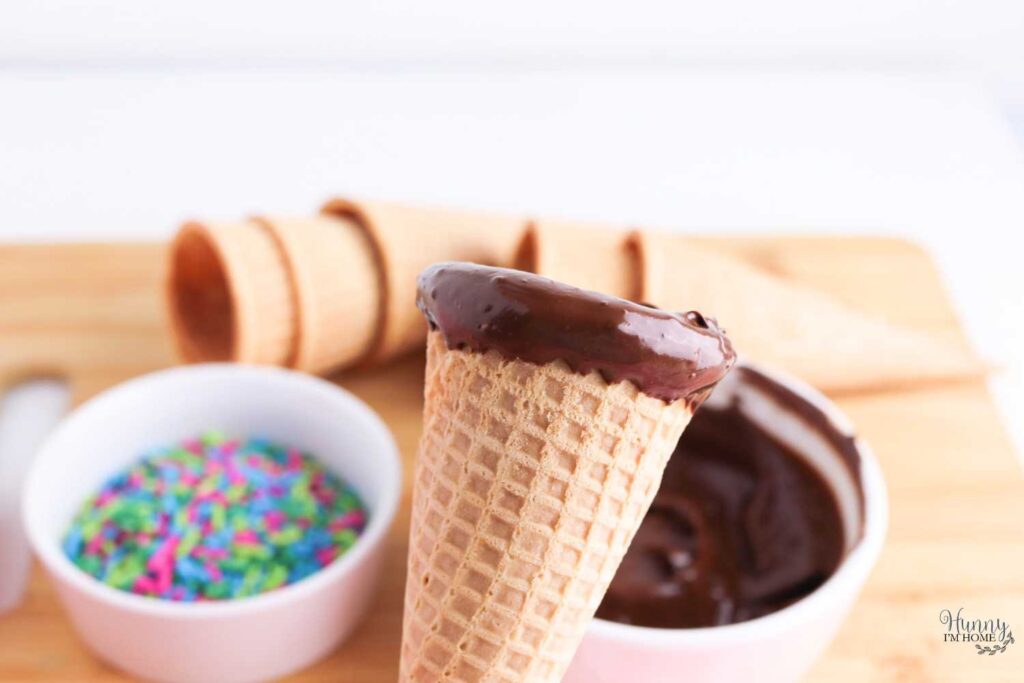 chocolate dipped ice cream cones