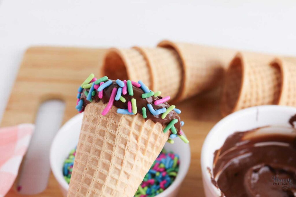 ice cream cone with sprinkles