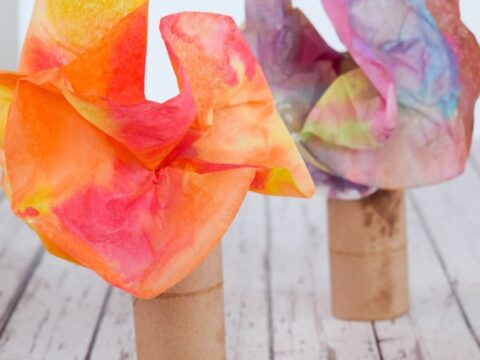 Image for Colorful Fall Tree Coffee Filter Craft for Kids