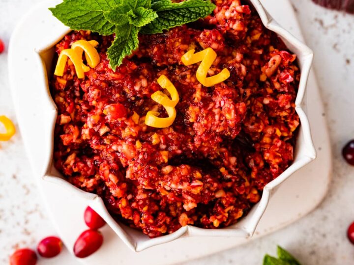 Image for Easy Fresh Cranberry Relish Recipe (3 Ingredients!)