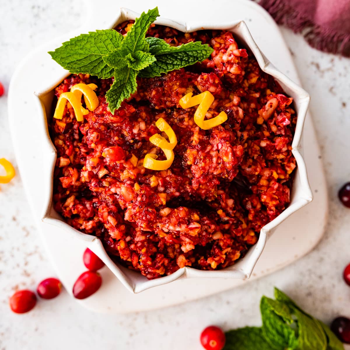 Image for Easy Fresh Cranberry Relish Recipe (3 Ingredients!)