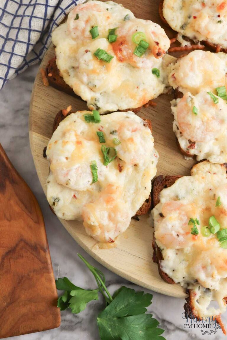 Baked Shrimp Crostini (Simple Shrimp Appetizers for a Crowd!)