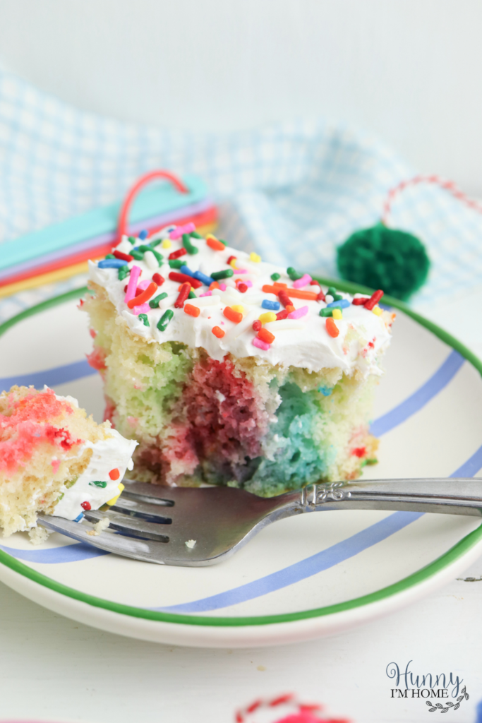 how to make rainbow poke cake