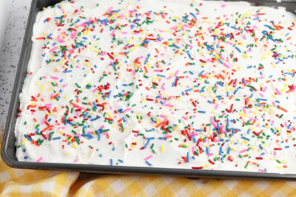 rainbow funfetti poke cake