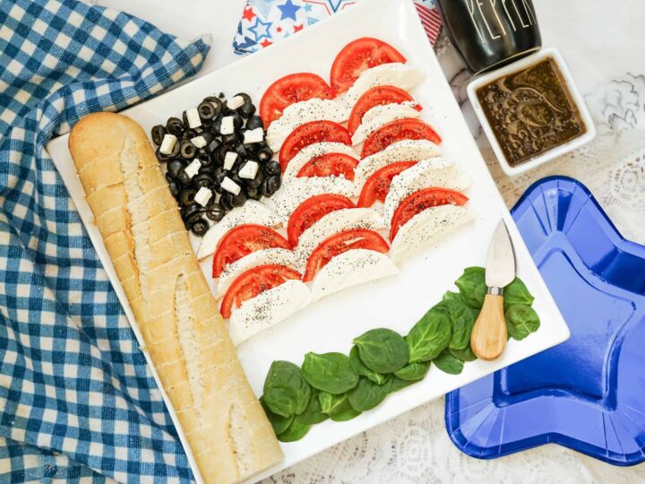 Image for How to Make an Easy Patriotic American Flag Caprese Salad
