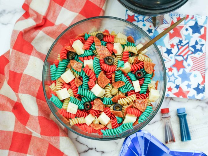 Image for Patriotic Pasta Salad: Festive Red, White, & Blue Side Dish