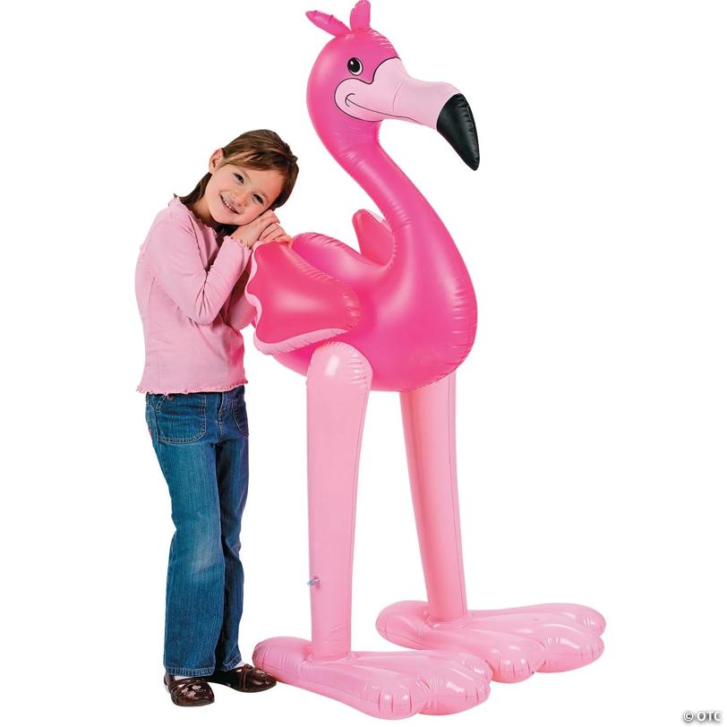 Image for Inflatable Standing Pink Vinyl Happy Flamingo