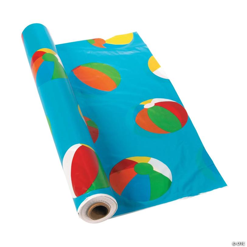 Image for Beach Ball Plastic Tablecloth Roll