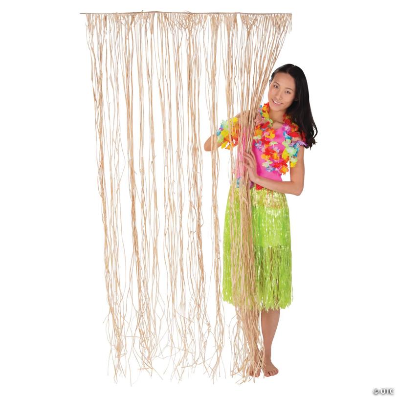 Image for Natural Raffia Hanging Door Curtain Decoration