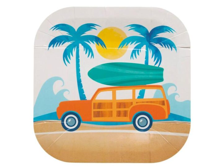Image for Surf Party Square Disposable Paper Plates 