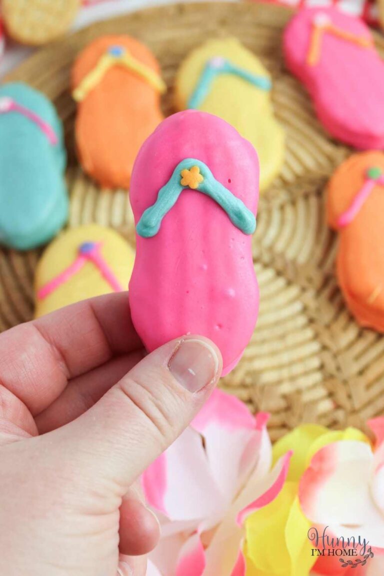 chocolate dipped flip flop cookies